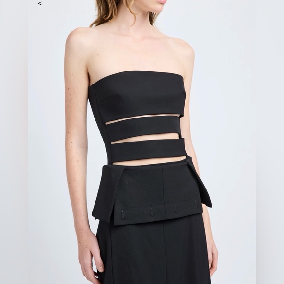 Proenza Schouler Black Strapless Cutout Dress